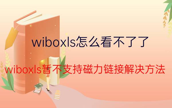 wiboxls怎么看不了了 wiboxls暂不支持磁力链接解决方法